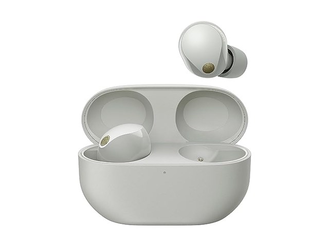 Sony wf-1000xm5 volledig draadloze oordopjes zilver - afbeelding 1 van  3