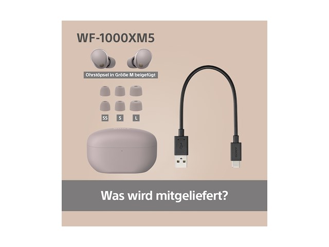 Sony wf1000xm5 oordopjes met noise cancelling smoky pink - afbeelding 4 van  5