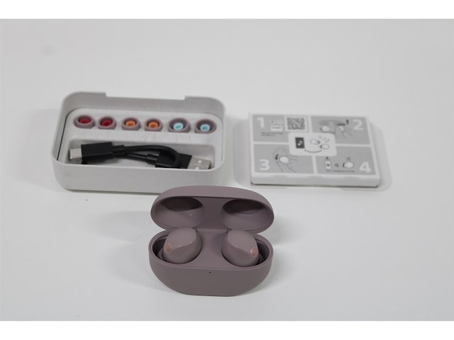 Sony wf1000xm5 oordopjes met noise cancelling smoky pink - afbeelding 5 van  5