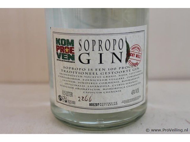 Sopropo gin - 50 cl - winkelverkoopprijs € 28.95 - afbeelding 3 van  3