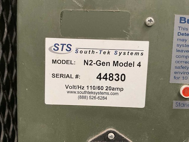 South-tek systems n2-gen nitrogen gas generator - afbeelding 8 van  8