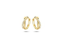 Sparkle14 klapoorringen zirkonia 12,5 mm goud - afbeelding 1 van  2
