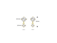 Sparkle14 oorhangers zirkonia goud - afbeelding 3 van  4