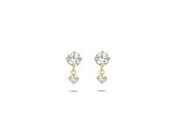 Sparkle14 oorhangers zirkonia goud