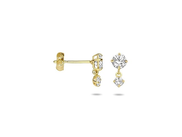 Sparkle14 oorhangers zirkonia goud - afbeelding 3 van  4