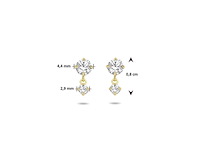 Sparkle14 oorhangers zirkonia goud - afbeelding 4 van  4