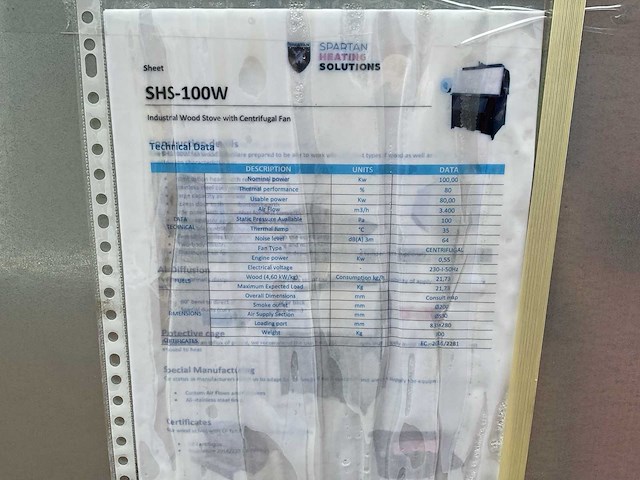 Spartan shs-100w houtkachel voor werkplaats - afbeelding 4 van  12