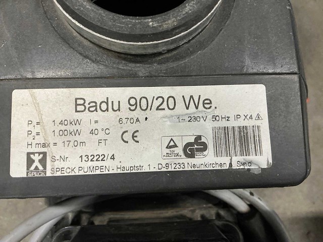Speck badu 90/20 we gebruikte zwembadpomp - afbeelding 3 van  3