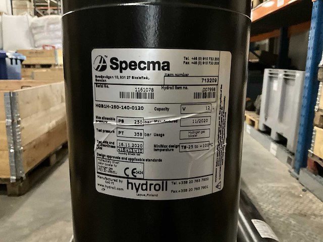 Specma - hgb1h-250-140-0120 - hydraulische actuator - 2020 - afbeelding 3 van  3