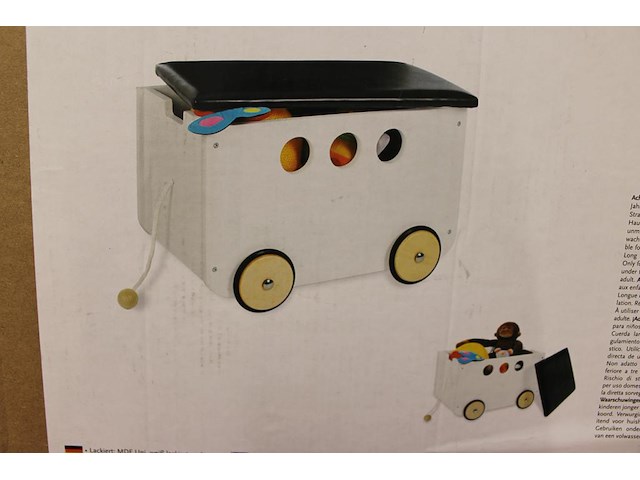 Speelgoedkist met wielen pinolino 50 x 36 x 36 cm. - afbeelding 2 van  2