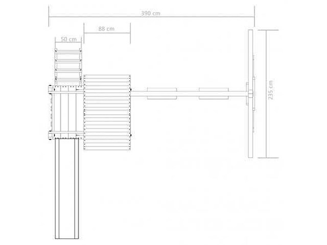 Speelhuis met trap, glijbaan en schommels 235x385x268 cm - afbeelding 4 van  6