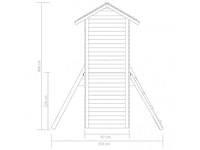 Speelhuis met trap, glijbaan en schommels 235x385x268 cm - afbeelding 2 van  3