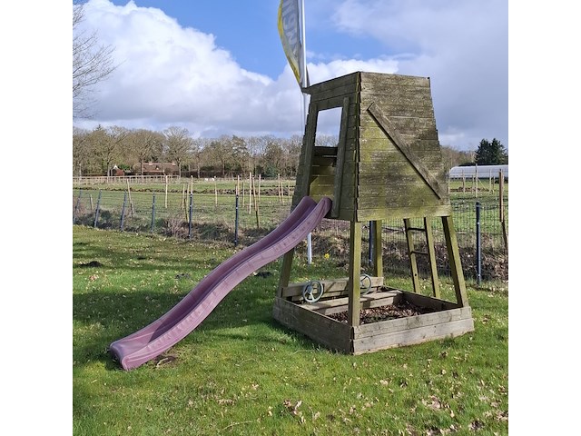 Speelhuisje met glijbaan - afbeelding 1 van  12