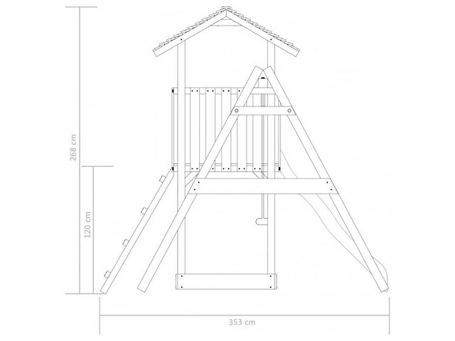 Speeltoestel met glijbaan - 385x353x268 cm - afbeelding 3 van  6