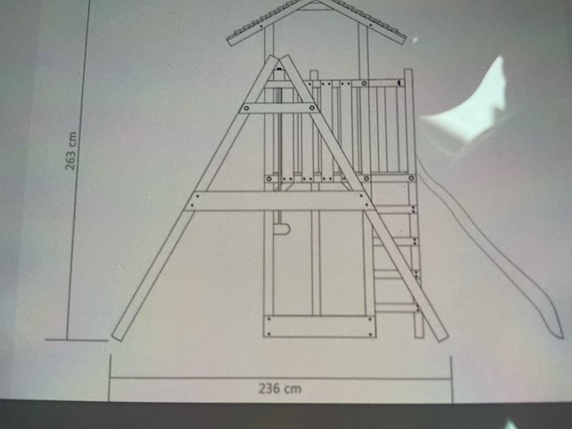 Speeltoestel met glijbaan en schommels 407x340x263 cm - afbeelding 4 van  5