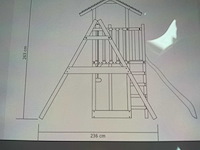 Speeltoestel met glijbaan en schommels 407x340x263 cm - afbeelding 4 van  5