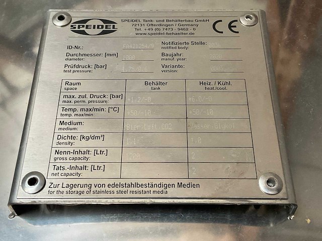 Speidel fermentatietank 1200ltr (2x) - afbeelding 3 van  11