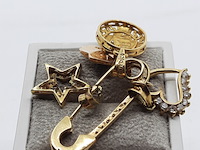 Speld met vier hangers, 18 karaats - afbeelding 3 van  11