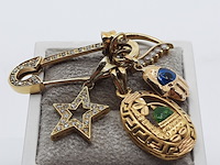 Speld met vier hangers, 18 karaats - afbeelding 1 van  11