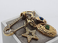 Speld met vier hangers, 18 karaats - afbeelding 4 van  11