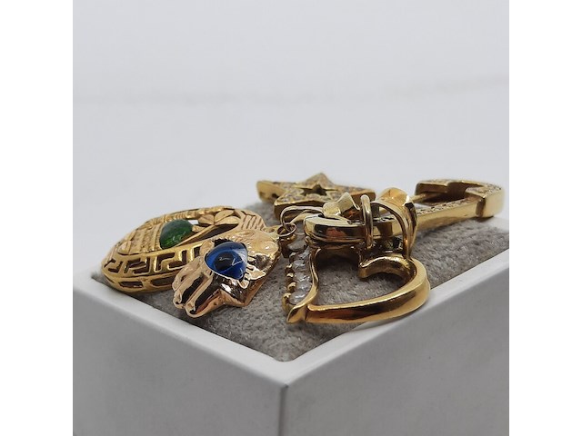 Speld met vier hangers, 18 karaats - afbeelding 7 van  11