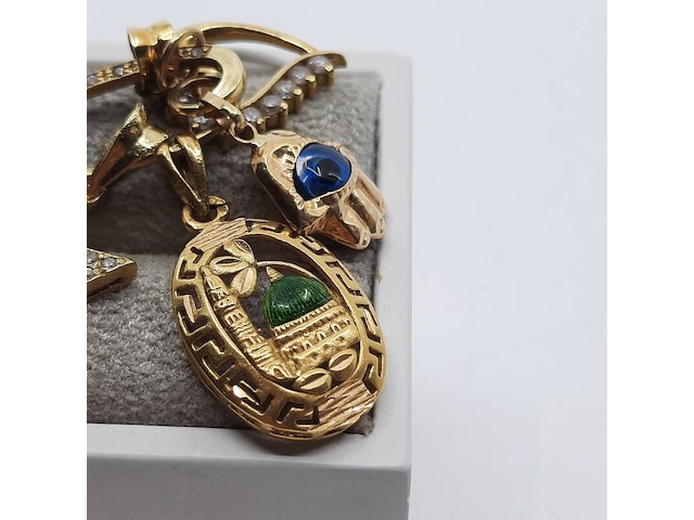 Speld met vier hangers, 18 karaats - afbeelding 10 van  11