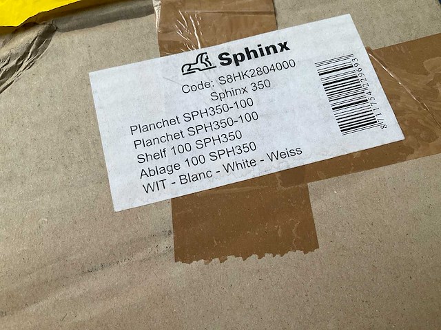 Sphinx wand planchet wit hoogglans 96cm - afbeelding 6 van  7