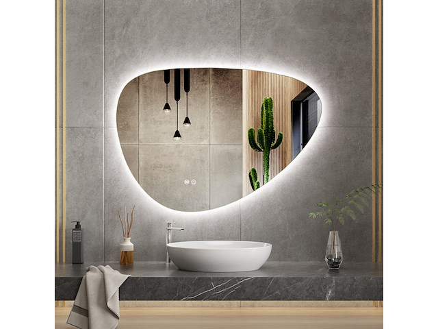 Spiegel asymmetrisch 100x70 +led en verwarming, karo - afbeelding 1 van  1