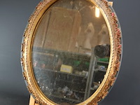 Spiegel in fraaie houten lijst met opleg - afbeelding 2 van  5