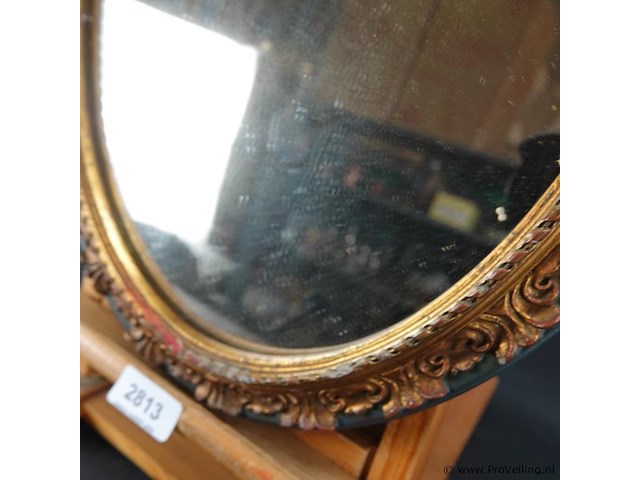 Spiegel in fraaie houten lijst met opleg - afbeelding 4 van  5