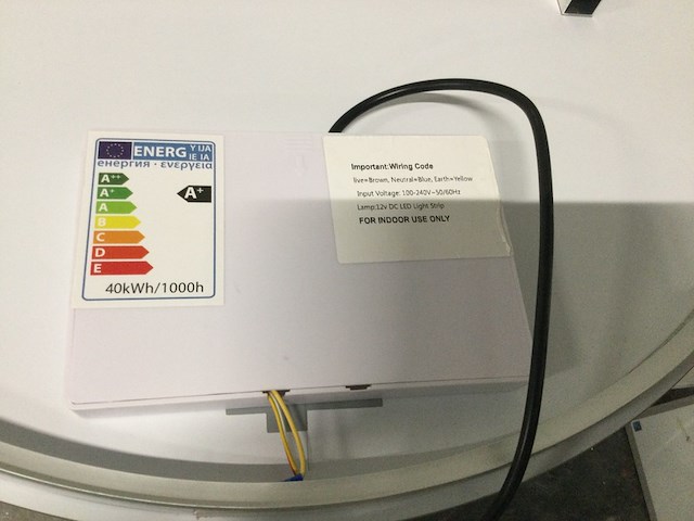 Spiegel + led doorsnee 80 cm - afbeelding 2 van  2