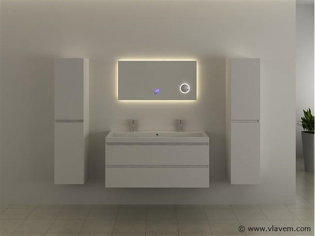 Spiegel met led verlichting & bluetooth - 100 cm - afbeelding 1 van  4