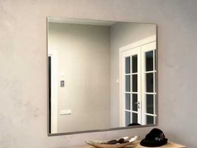 Spiegel op aluminium achter frame 120x100cm - afbeelding 1 van  1
