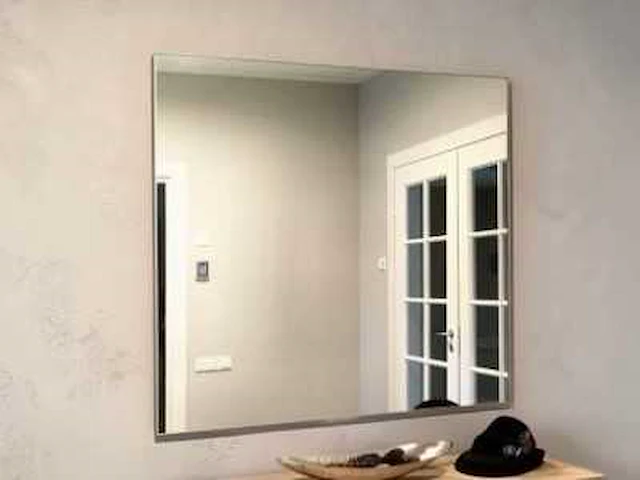 Spiegel op aluminium achter frame 120x100cm - afbeelding 1 van  2