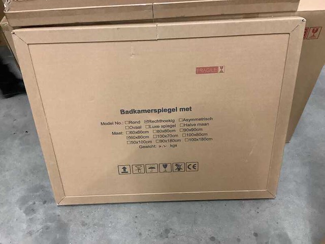 Spiegel rechthoekig 60x80 cm + led en verwarming, karo - afbeelding 2 van  2