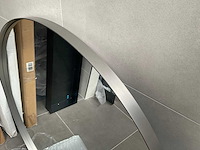 Spiegel rond 100cm in rvs kader - afbeelding 1 van  3