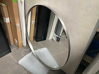 Spiegel rond 100cm in rvs kader - afbeelding 2 van  3