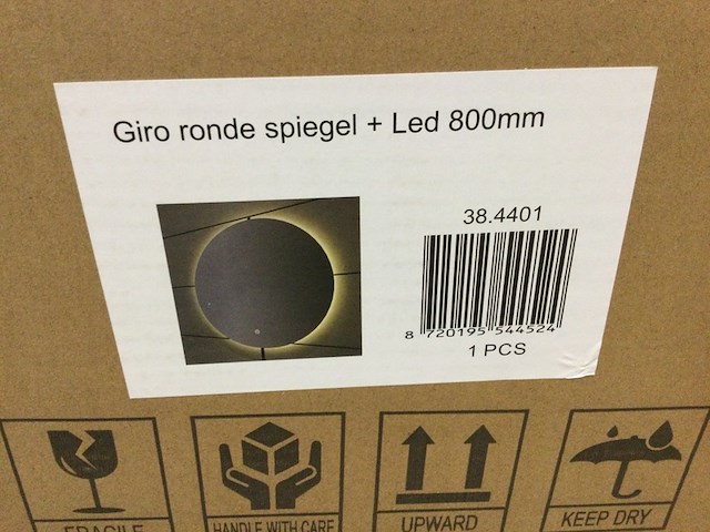 Spiegel rond + led 80 cm, wb, giro - afbeelding 2 van  2