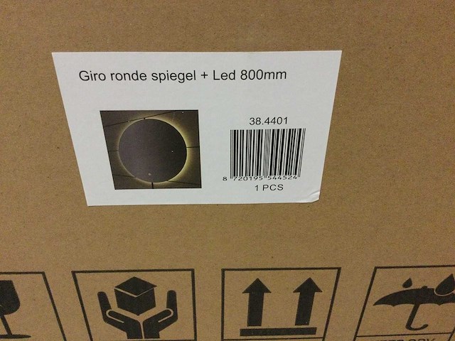 Spiegel rond met led verlichting 80 cm doorsnee. - afbeelding 2 van  3