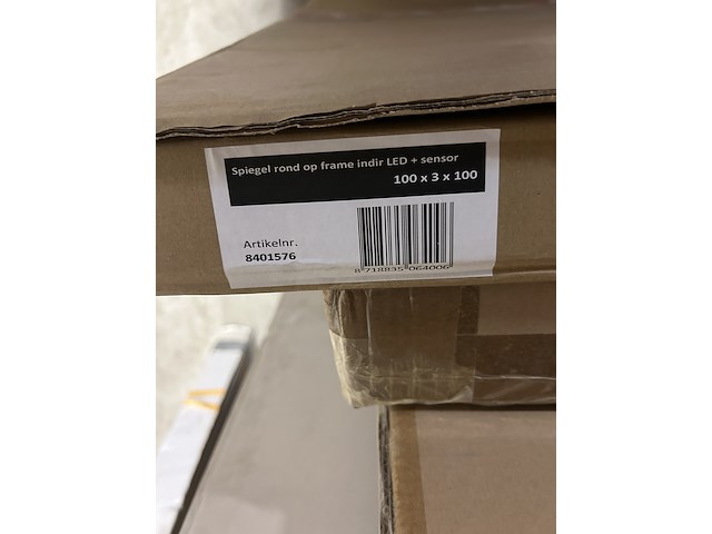 Spiegel rond op frame indir led + sensor 100x3x100 cm - afbeelding 2 van  2
