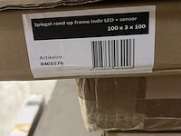 Spiegel rond op frame indir led + sensor 100x3x100 cm - afbeelding 2 van  2