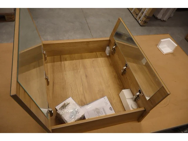 Spiegelkast met verlichting allibert, 829008, naturel houtdecor - afbeelding 7 van  14