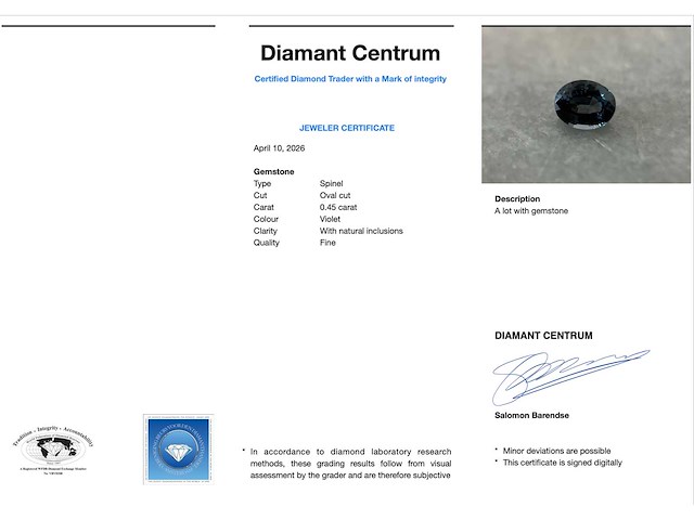 Spinel 0.45 carat natuurlijke spinel - afbeelding 4 van  5