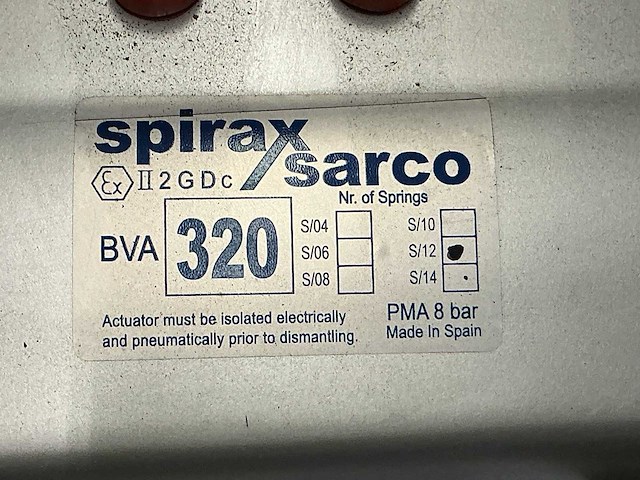 Spirax sarco bva320 dn32 afsluiter met actuator - afbeelding 6 van  7