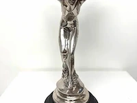 Spirit of ecstasy sculptuur | zilverkleurig op marmeren sokkel | 38 cm - afbeelding 3 van  5