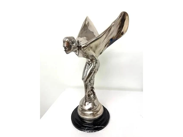 Spirit of ecstasy sculptuur | zilverkleurig op marmeren sokkel | 38 cm - afbeelding 5 van  5