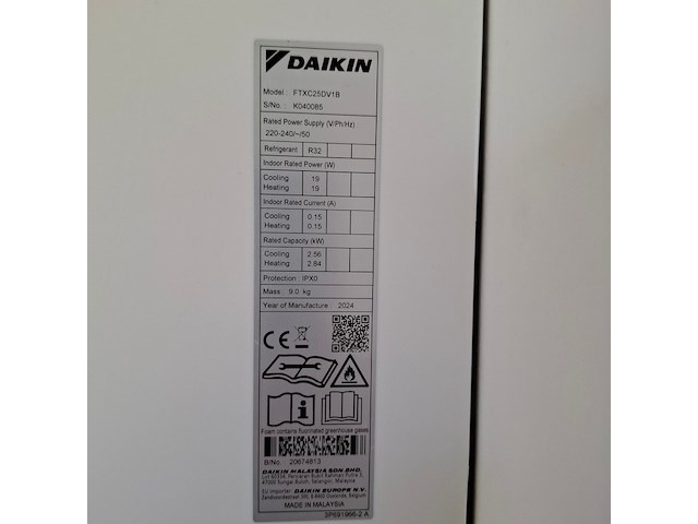 Splitairco binnenunit daikin, ftxc25dv1b, bouwjaar 2024 - afbeelding 4 van  5