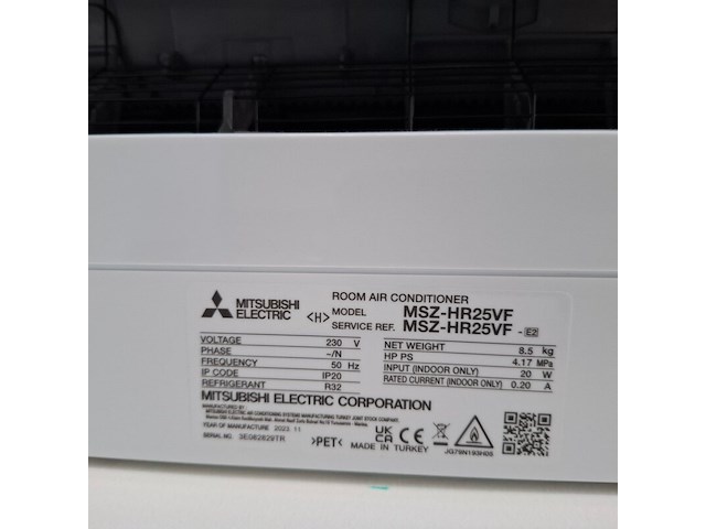 Splitairco binnenunit mitsubishi, msz-hr25vf, bouwjaar 2023 - afbeelding 4 van  5
