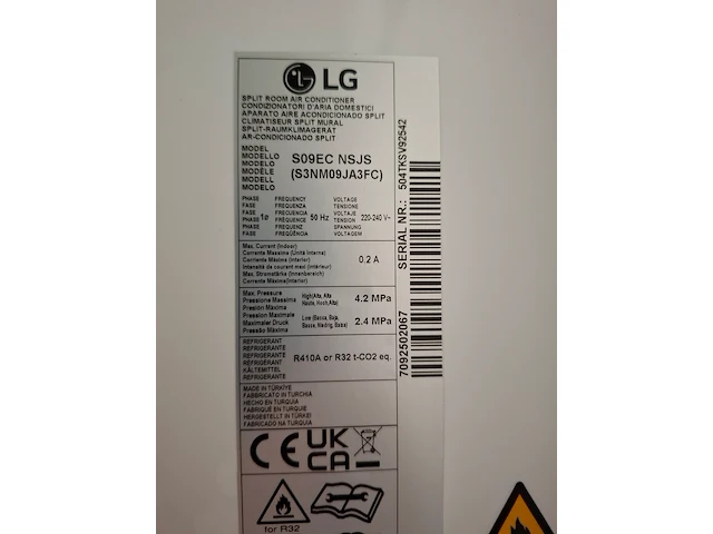 Splitairco, lg, so9ec nsjs / s09ec ua3s - afbeelding 5 van  8