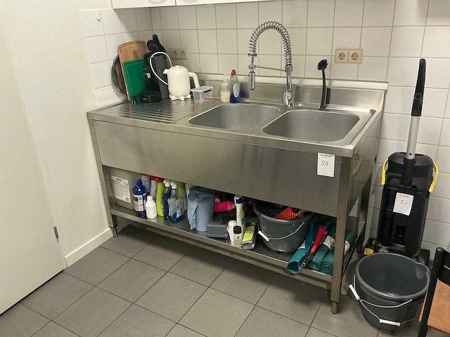 Spoelbak rvs 160x70cm - afbeelding 1 van  3